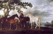 George Stubbs Mares and Foals in a Landscape oil painting